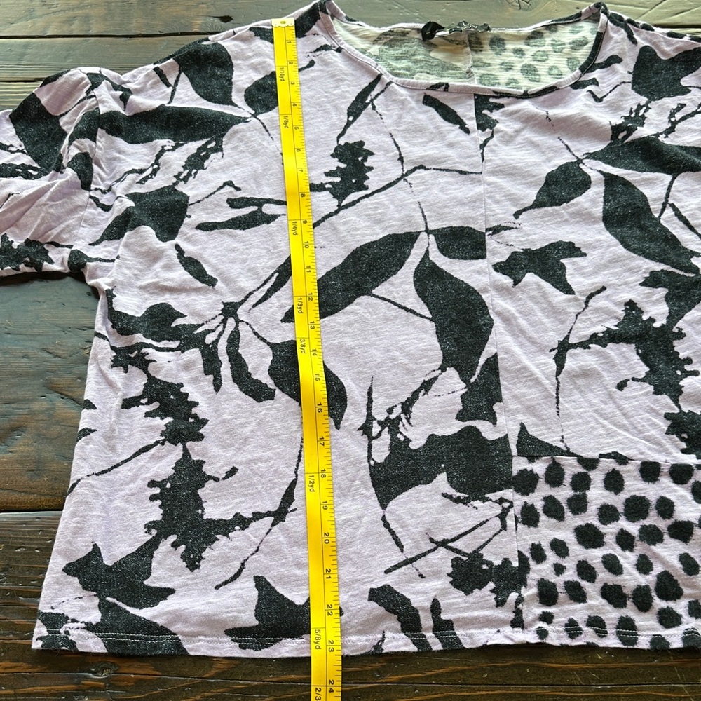 Elegant Purple and Black Floral Long Sleeve Top Size XL - Picture 6 of 9